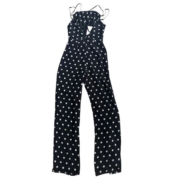 LOVERS + FRIENDS QUINCY BLACK POLKA DOT JUMPSUIT NWT SIZE XS - Picture 5 of 9
